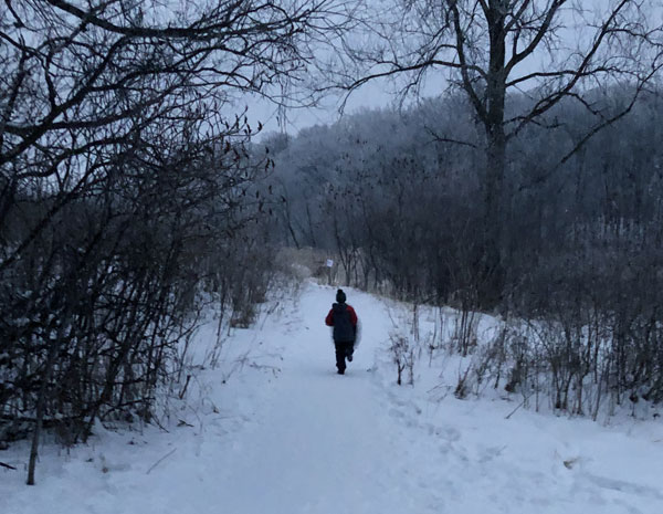 Winter trails at Lowery Nature Center